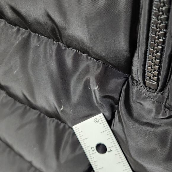 Kenneth Cole Reaction Puffer Parka Womens XL Black Hooded Quilted Down Coat - Picture 7 of 15